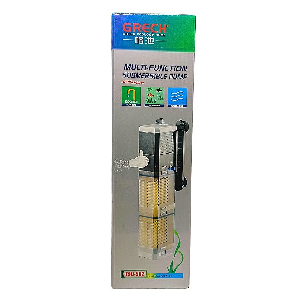 Bomba Submersa e Filtro para Aquário Gresh CHJ502 – 220v, Circulação e Filtragem para Aquários de 150 a 300 Litros