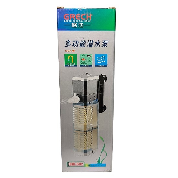 Bomba Submersa Gresh CH-J602 220V – 1200L/h, Silenciosa e Eficiente para Aquários e Fontes