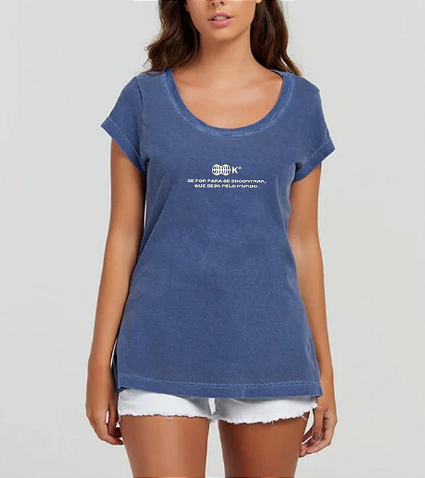 Baby Long Feminina | Estonada Azul Marinho