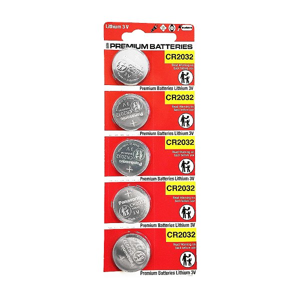 100 Baterias Panasonic Cr2032 3v Placa Mãe Portão Controle