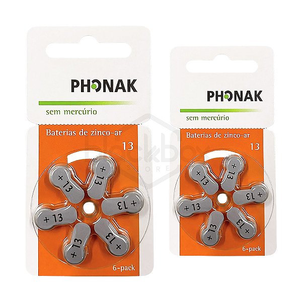 12 Pilhas Bateria Aparelho Auditivo 13 PR48 - Phonak
