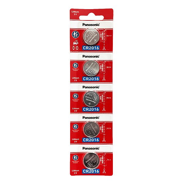 5 Baterias Panasonic Cr2016 3v Relógio Placa Mãe
