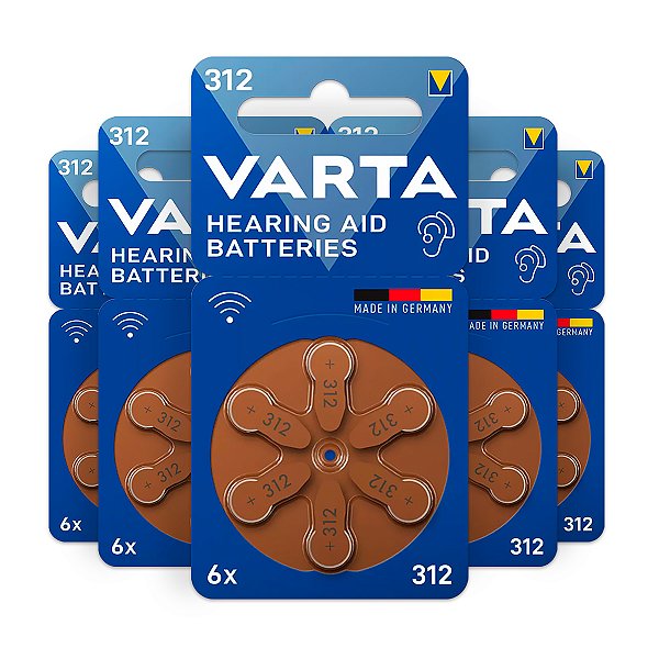 30 Pilhas Baterias 312 Pr41 Aparelho Auditivo - Varta