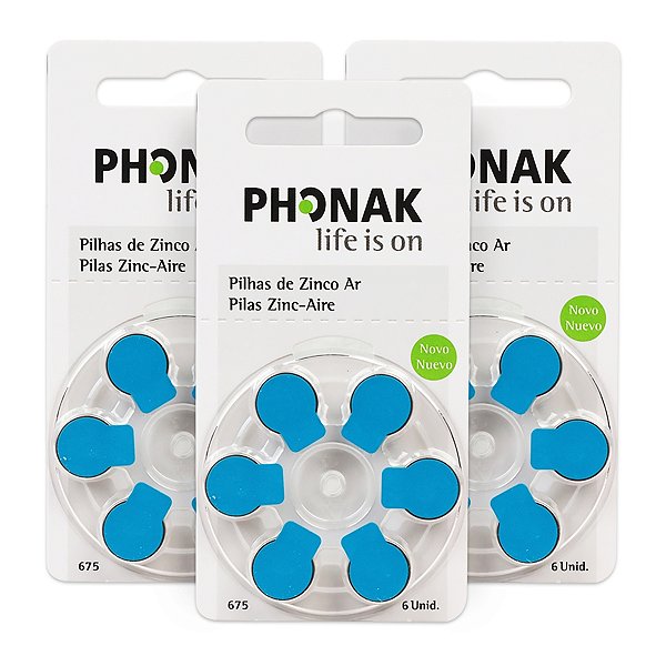 18 Baterias Pilhas Aparelho Auditivo 675 Pr44 - Phonak