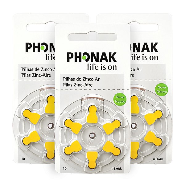 18 Pilhas Baterias Aparelho Auditivo 10 Pr70 Pr230 - Phonak