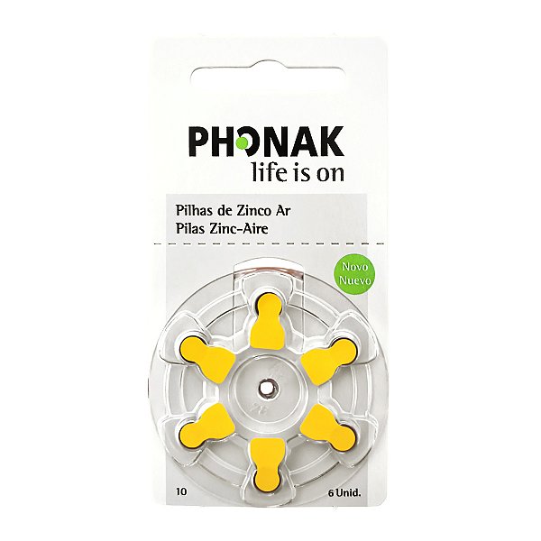 6 Pilhas Baterias Aparelho Auditivo 10 Pr70 Pr230 - Phonak