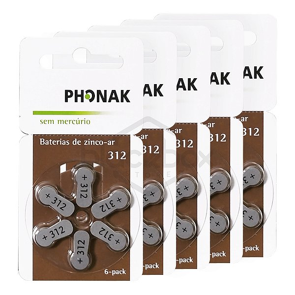30 Pilhas Baterias Aparelho Auditivo 312 Pr41 - Phonak