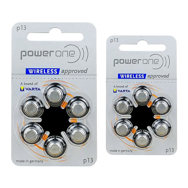 12 Pilhas Baterias P 13 Pr48 Aparelho Auditivo - Power One