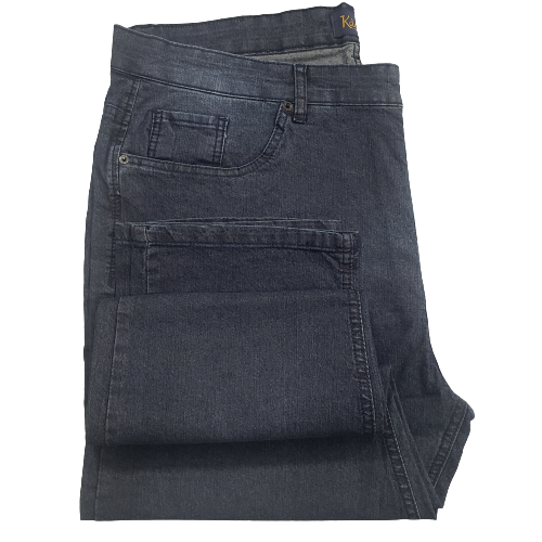 Calça jeans extra grande azul escuro masculina linha tradicional
