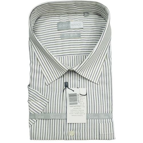 Camisa manga curta prata passa fácil 65% poliéster e 35% de algodão
