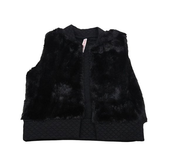Colete Cativa Kids Infantil Liso Bege e preto C10314