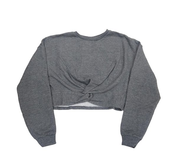 Blusão em Moletom  Cropt Lunender 60052