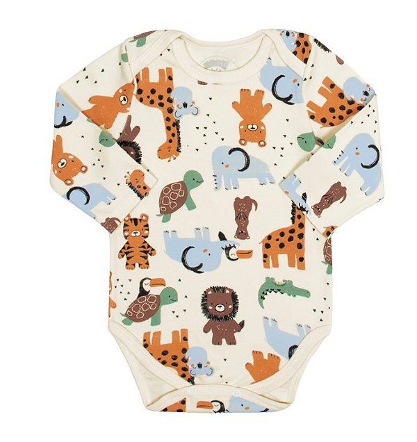 Body manga longa em malha estampado 65900