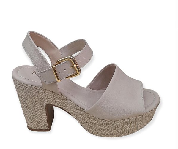 Sandália Anabela Feminina T5121-496 Bebecê Napa
