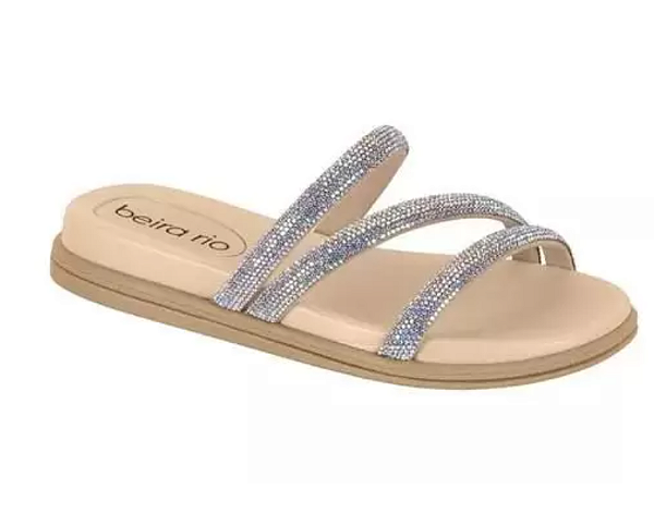 Chinelo Rasteira Feminino Beira Rio Strass 8488108