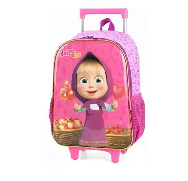 Mochila Escolar de Rodinha Masha e o Urso IC39082 - Luxcel
