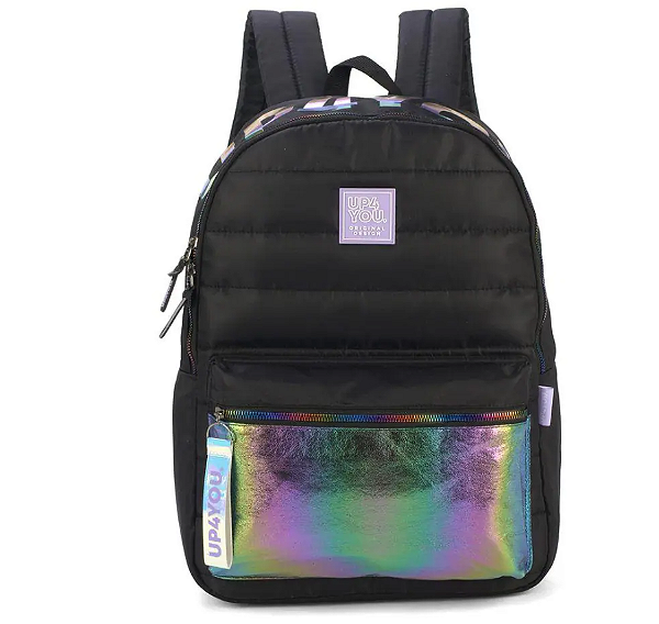 Mochila Holográfica Preta Larissa Manoela Up4you - Luxcel
