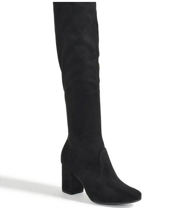 Bota Feminina Over The Knee Suede Preto Via Marte 024-001-01 - Preto