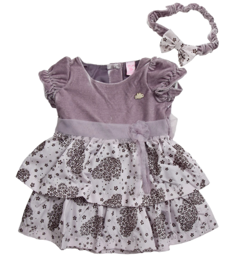 Vestido Plush com Tiara Lilica Ripilica  80100674