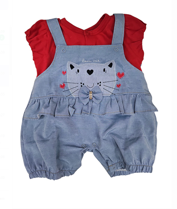 Jardineira Din Don Love Cat 16314