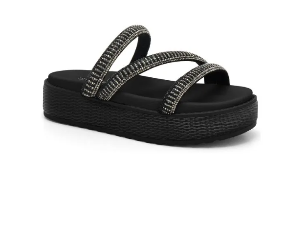 Chinelo Papete Tiras Feminino Preto Ramarim 2443202