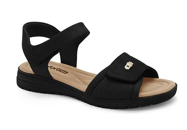 Sandália Papete Comfortflex Preto Velcro 2351403