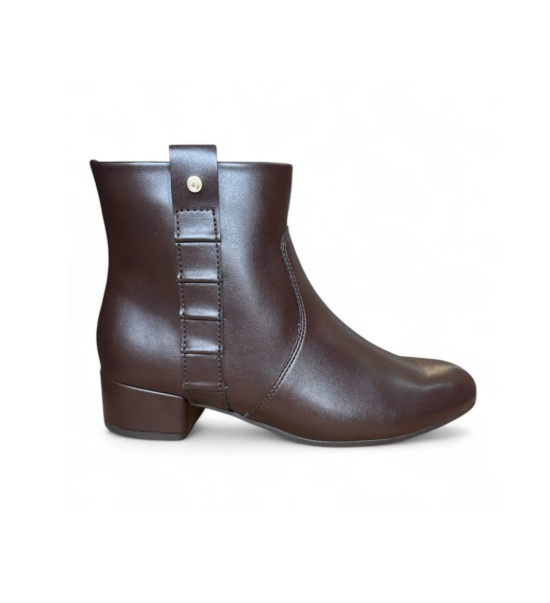 Bota Feminina Cano Curto Café Comfortflex 2597302-1