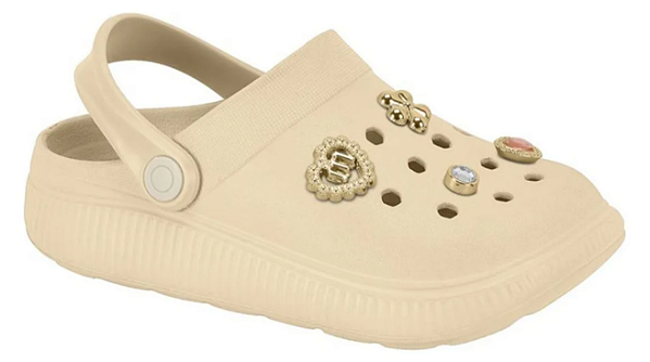 Sandália Babuche Molekinha Infantil Menina Bottons Pins 2591103