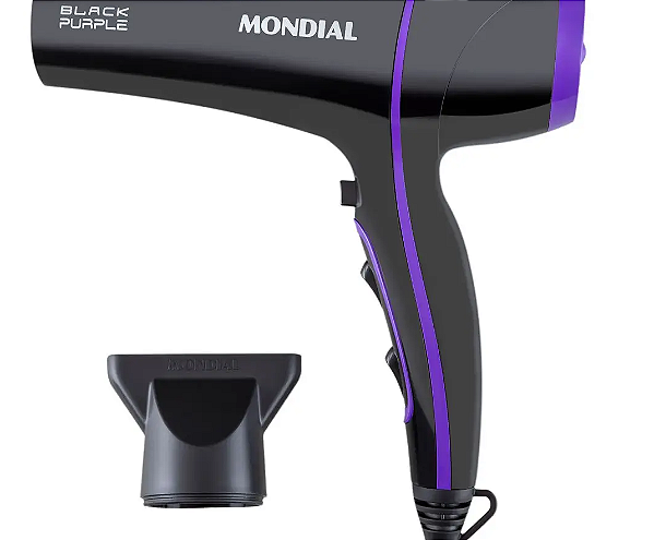 Secador de Cabelo Mondial Black Purple SCN-01 - Tourmaline 2000W 2 Velocidades
