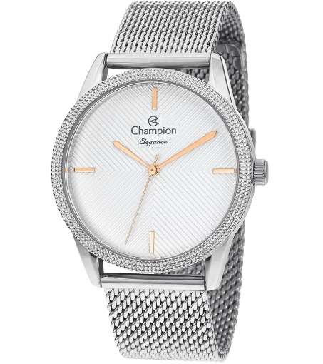 Relógio CHAMPION feminino analógico prata esteira CN24397Q