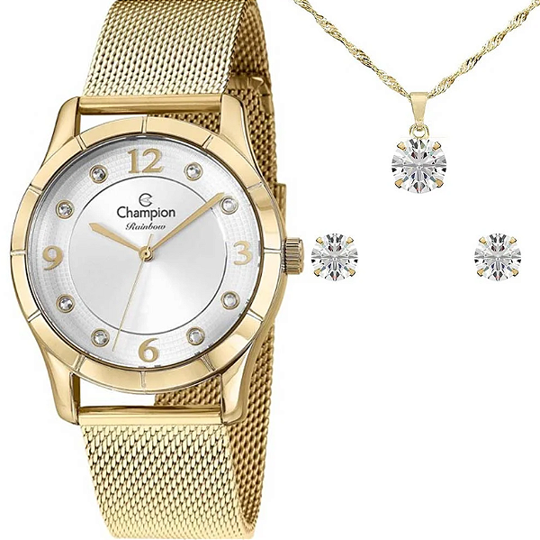 Kit Relógio Champion Feminino CN29910W