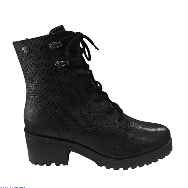 Bota Coturno Fem Bottero Couro Burnish Preto 349111-8
