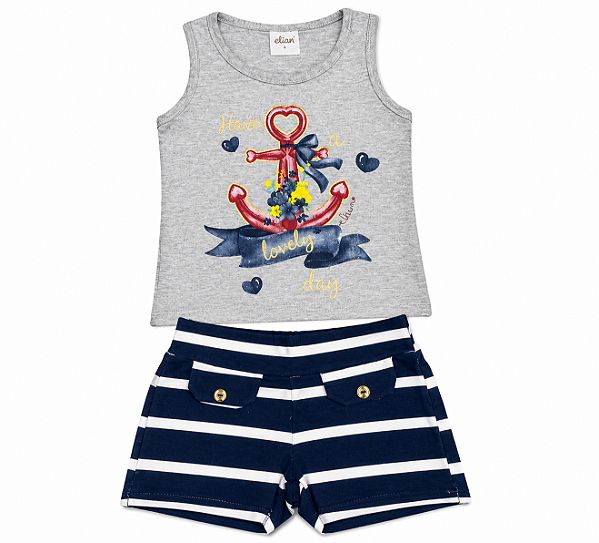 Conjunto infantil menina verão 231075 - Elian