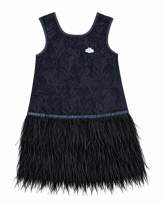 Vestido festa Lilica Ripilica Plumas 80100034