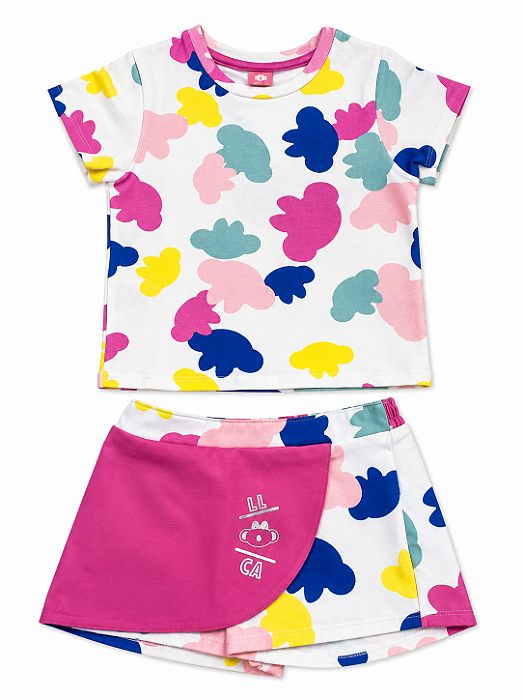 Conjunto Lilica Menina Blusa Short Saia 10115110