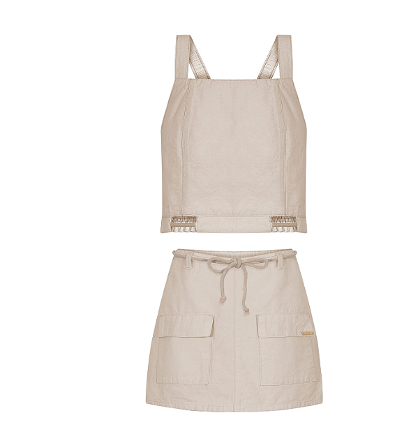 Conjunto Juvenil Sarja Blusa Shorts Saia j3408 Alakazoo