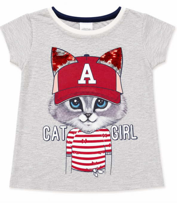 Blusa Infantil Gatinho Com Paetês Alakazoo 40020