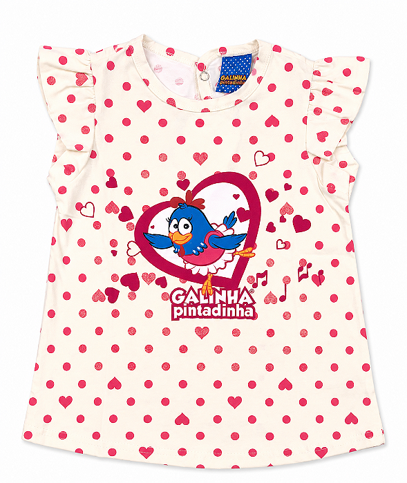 Blusa Infantil Manga Curta Galinha Pintadinha 42165 Malwee