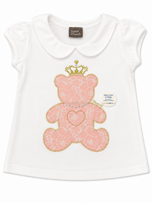 Blusinha Infantil Brandili Manga Curta urso 515222