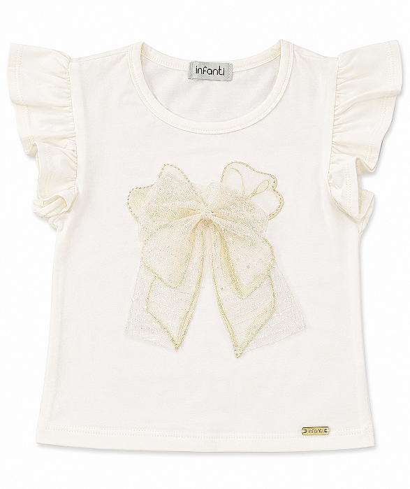 Blusa Infantil Infanti Manga Curta Laço 77368