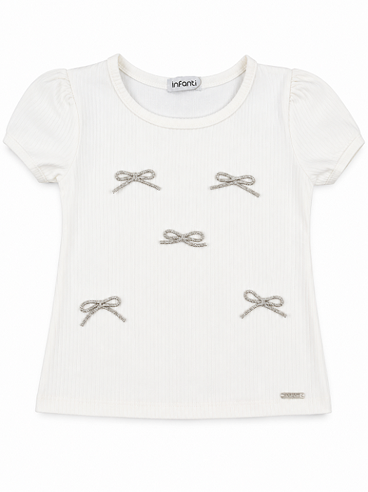 Blusa Infantil Infanti Manga Curta Laço 78509