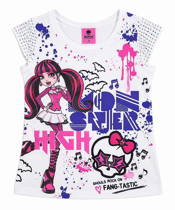 Blusinha Infantil Malwee Monster High Manga curta 46319