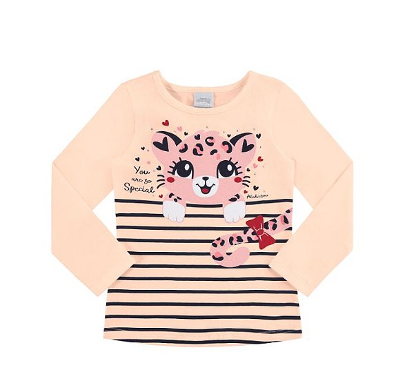 Blusa Gatinho com Glitter em Malha Cotton Soft 62604