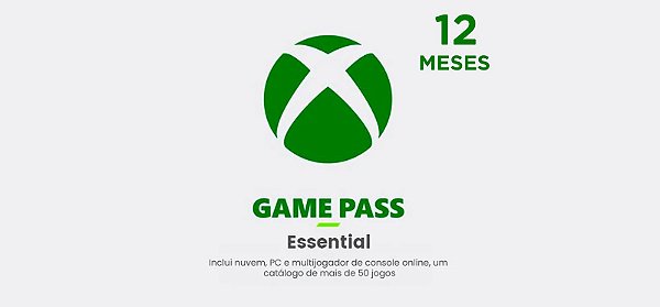 Xbox Game Pass Essential – Assinatura de 12 meses
