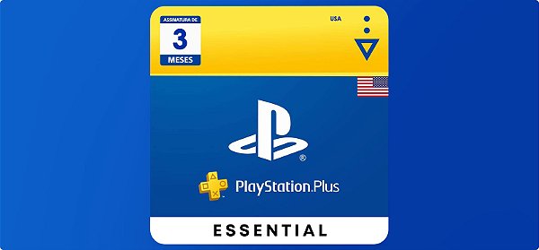 Playstation Plus Essential 3 Meses Assinatura USA - Código Digital