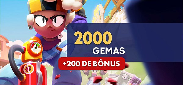 Brawl Stars - 2000 Gemas + 200 Bônus [Exclusivo Brasil] - Código Digital