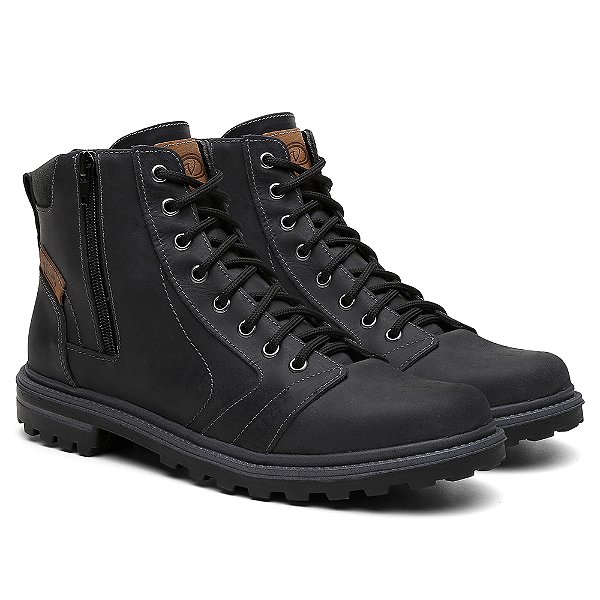 Botina masculina couro deals preta