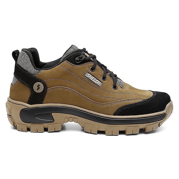 Tênis Adventure Trekking Trilha Trabalho ZarbShoes Shelga Creme