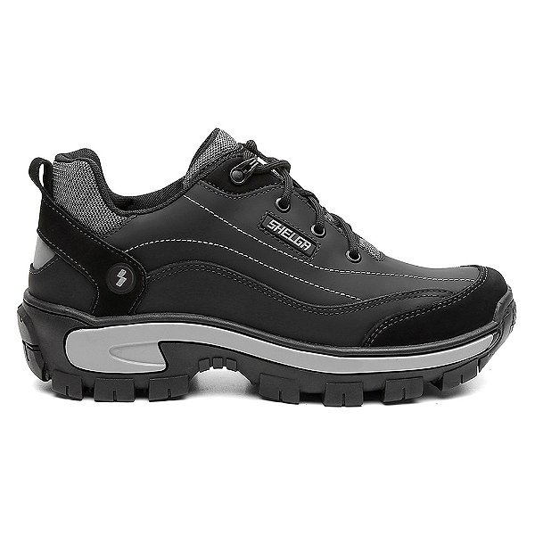 Tênis Adventure Trekking Trilha Trabalho ZarbShoes Shelga Preto