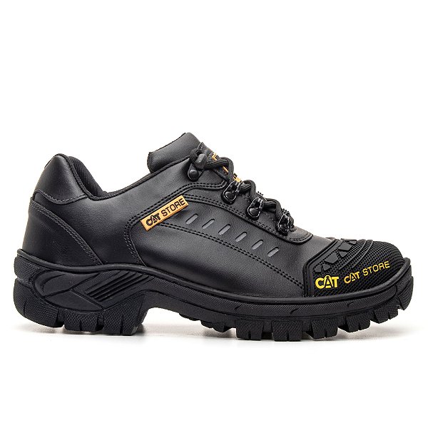 Tênis Unissex Adventure Trekking Trabalho Couro Ecológico ZarbShoes Preto